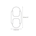 Dimension drawing for the short Clérachic Alabaster Wall Sconce, 12.5cm/4.9″ wide and 25.5cm/10″ high.