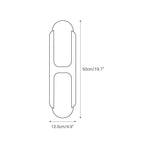 Dimension drawing for the tall Clérachic Alabaster Wall Sconce, 12.5cm/4.9″ wide and 50cm/19.7″ high.