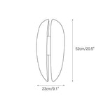 Dimension drawing for the large Clérachic alabaster wall sconce, 52 cm (20.5″) tall and 23 cm (9.1″) wide.