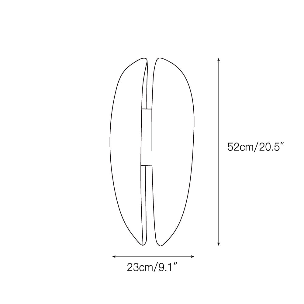 Dimension drawing for the large Clérachic alabaster wall sconce, 52 cm (20.5″) tall and 23 cm (9.1″) wide.