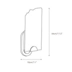 Dimension drawing for the Clérachic alabaster wall sconce, 18 cm (7.1″) wide and 44 cm (17.3″) high.