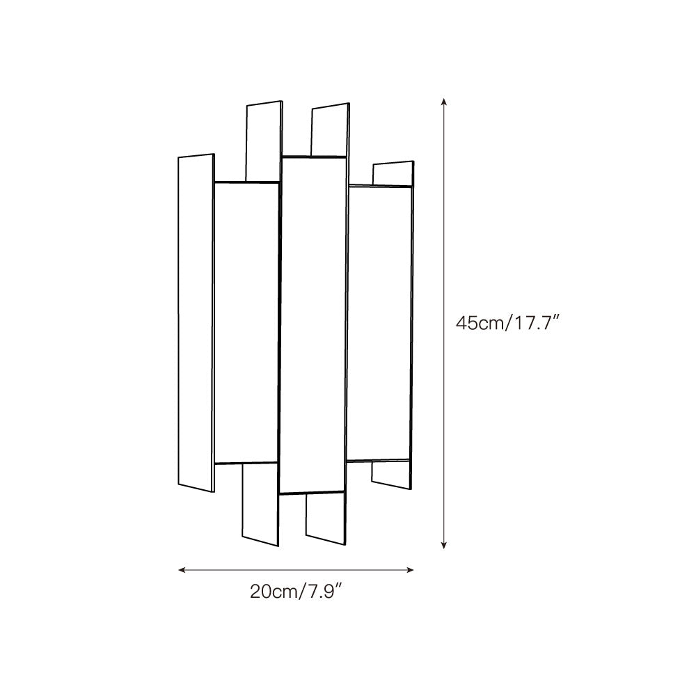 Dimension drawing for the Clérachic Alabaster Wall Sconce, 20 cm (7.9″) wide and 45 cm (17.7″) high.