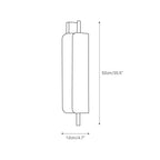 Dimension drawing for the Clérachic Alabaster Wall Sconce, 52 cm (20.5″) tall and 12 cm (4.7″) across from the wall.