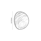 Clérachic wall sconce dimension drawing, 30 cm, every measurement marked in centimetres and inches.