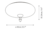 Dimension drawing of this Clérachic ceiling light, with its 24 cm height and 40 cm diameter marked.