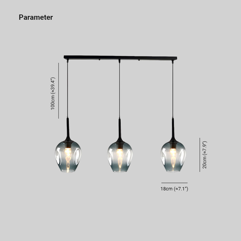 Clérachic All-Glass Pendant Light for Kitchen Island — gallery 07, BT1272.