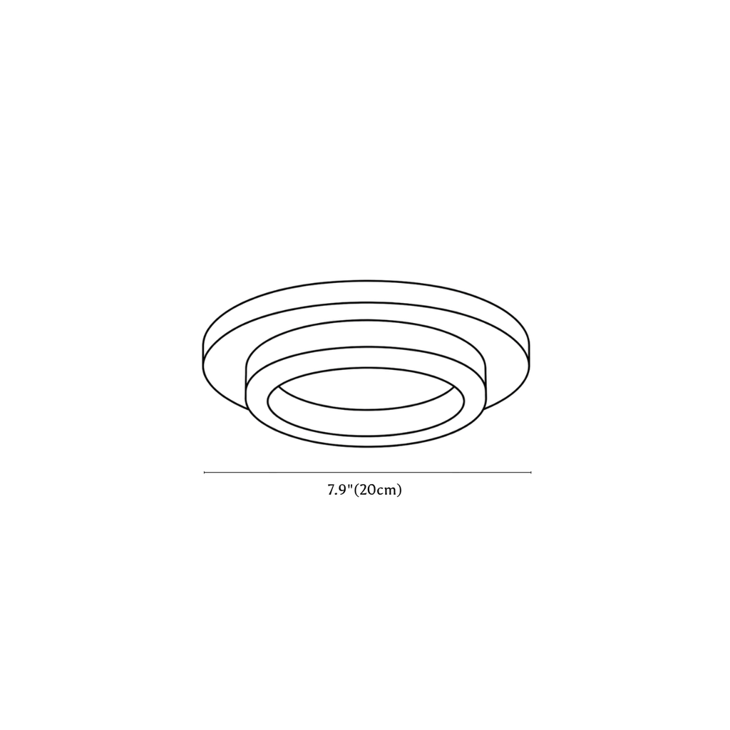 Clérachic ceiling light dimension drawing, 2 of 6, every measurement marked in centimetres and inches.