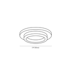 Clérachic ceiling light dimension drawing, 2 of 6, every measurement marked in centimetres and inches.
