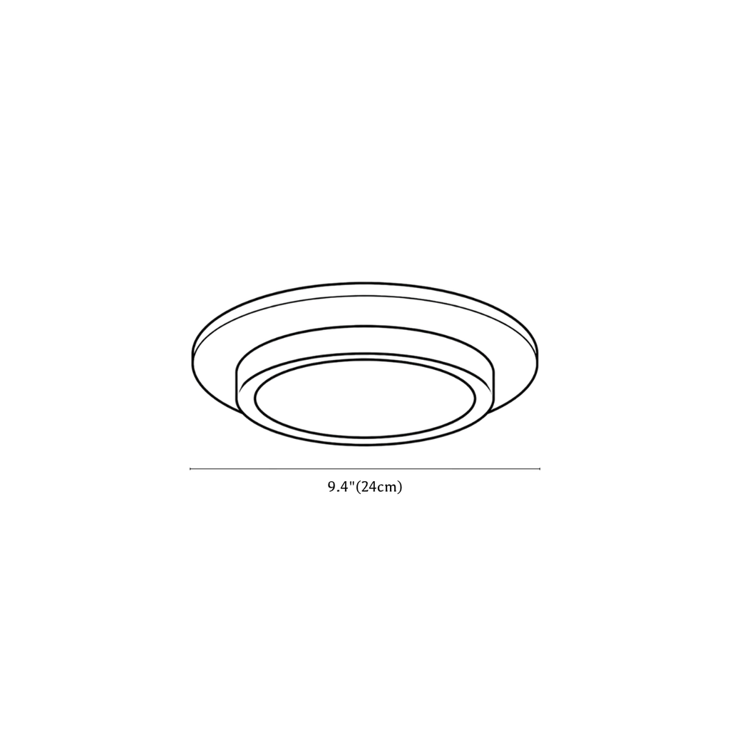 Clérachic ceiling light dimension drawing, 4 of 6, every measurement marked in centimetres and inches.