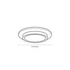 Clérachic ceiling light dimension drawing, 4 of 6, every measurement marked in centimetres and inches.