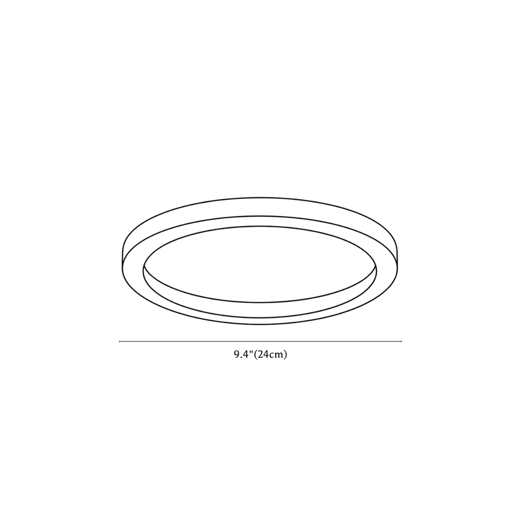 Clérachic ceiling light dimension drawing, 5 of 6, every measurement marked in centimetres and inches.