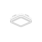 Clérachic ceiling light dimension drawing, 6 of 6, every measurement marked in centimetres and inches.