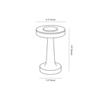 Clérachic table lamp dimension drawing, 11 × 20 cm, every measurement marked in centimetres and inches.