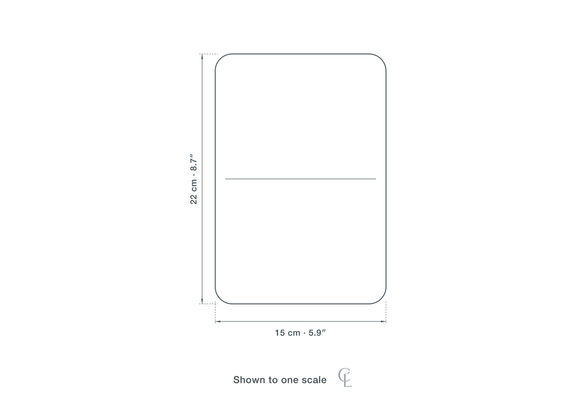 Technical dimension drawing of the Clérachic Amber Pendant Light for Kitchen Island, Stacked Glass Shades, 15 cm — 15 × 22 cm (5.9 × 8.7″), drawn to scale.