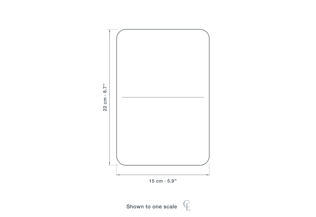 Technical dimension drawing of the Clérachic Amber Pendant Light for Kitchen Island, Stacked Glass Shades, 15 cm — 15 × 22 cm (5.9 × 8.7″), drawn to scale.