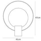 Dimension drawing of the amos camden table lamp, in outline against white.