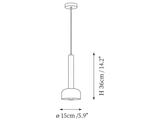 Dimension drawing of this Clérachic pendant light, with its height and width marked.