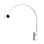 Dimension drawing of the arcadia luxe floor lamp, in outline against white.