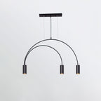 Two nested black arches ending in three black spot heads, this Clérachic pendant hung from a canopy bar.