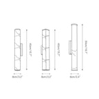 The Clérachic sconce dimension drawing: 40 cm/15.7" and 50 cm/19.7" heights, at 8 cm/3.2" and 6 cm/2.4" widths.