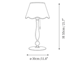 Dimension drawing of this Clérachic table lamp, with its 55 cm height and 30 cm shade diameter marked.