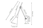 Clérachic wall light dimension drawing, every measurement marked in centimetres and inches.