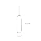 Clérachic dimension drawing of the Asbury pendant: the alabaster shade measures 30 cm / 11.8 inches tall and 7 cm / 2.8 inches wide.