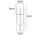 Clérachic floor lamp dimension drawing, 2 of 3, every measurement marked in centimetres and inches.