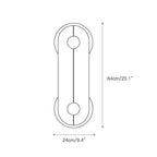 The Clérachic Auriel line drawing for the larger size, measuring 64cm/25.1in tall and 24cm/9.4in across.