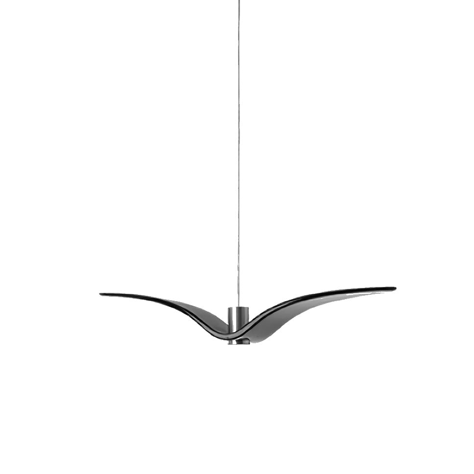 Dimension drawing of the aviara led pendant light, in outline against white.
