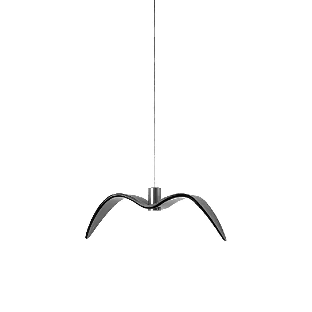 Dimension drawing of the aviara led pendant light, in outline against white.