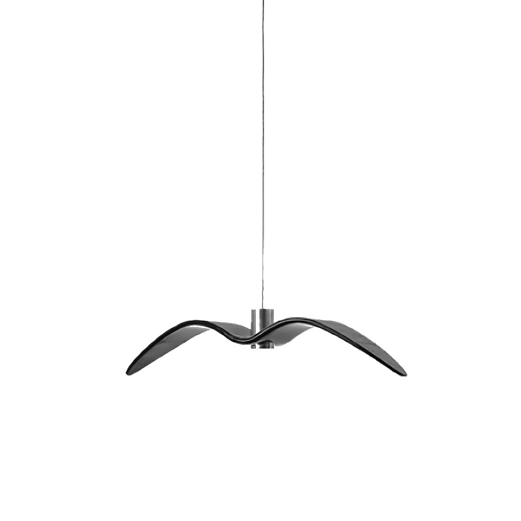 Dimension drawing of the aviara led pendant light, in outline against white.