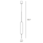 Dimension drawing of this Clérachic single pendant, with its drop height and width marked.