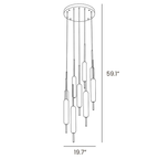 Dimension drawing of this Clérachic larger round cluster pendant, with its drop height and width marked.