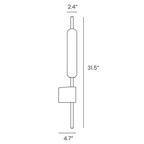 Dimension drawing of this Clérachic wall sconce, with its height and width marked.