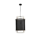 Bamboo pendant light with woven texture and warm glow
