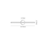 Clérachic wall light dimension drawing, 60 cm, every measurement marked in centimetres and inches.