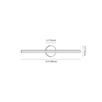 Clérachic wall light dimension drawing, 80 cm, every measurement marked in centimetres and inches.