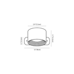 Clérachic wall lamp dimension drawing, every measurement marked in centimetres and inches.