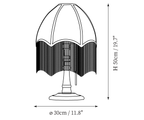 Dimension drawing of this Clérachic table lamp, with its 50 cm height and 30 cm diameter marked.