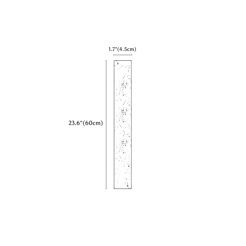 Clérachic wall light dimension drawing, Without Globe, 60 cm, every measurement marked in centimetres and inches.