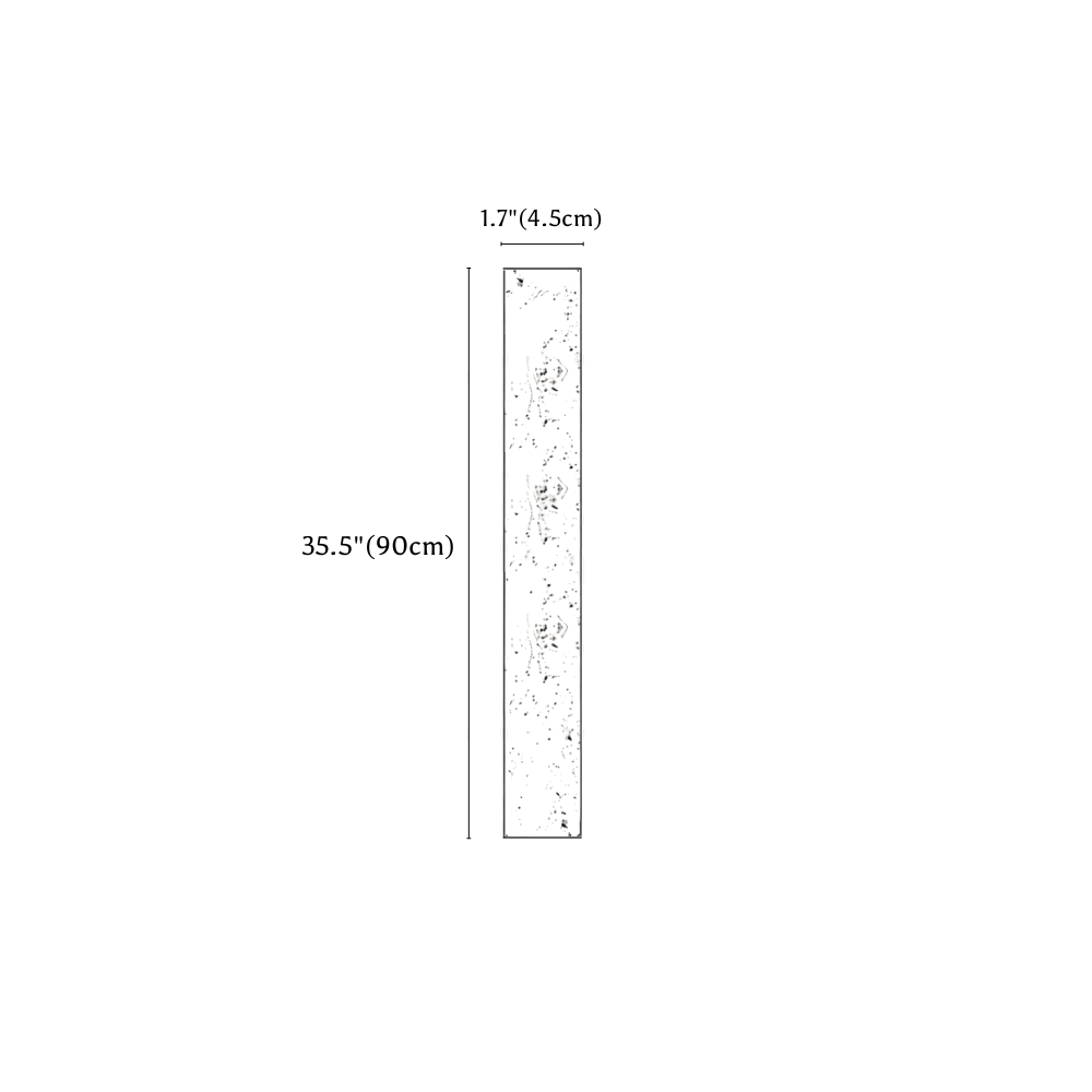 Clérachic wall light dimension drawing, Without Globe, 90 cm, every measurement marked in centimetres and inches.