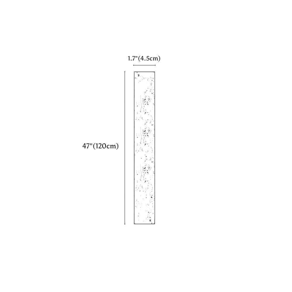 Clérachic wall light dimension drawing, Without Globe, 120 cm, every measurement marked in centimetres and inches.