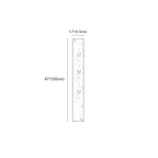 Clérachic wall light dimension drawing, Without Globe, 120 cm, every measurement marked in centimetres and inches.