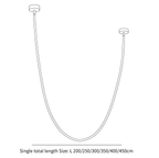 Clérachic pendant light dimension drawing, every measurement marked in centimetres.