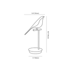 Clérachic table lamp dimension drawing, 1 head, every measurement marked in centimetres and inches.