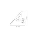 Clérachic wall light dimension drawing, 1 of 2, every measurement marked in centimetres and inches.