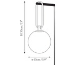 Clérachic wall light dimension drawing, every measurement marked in centimetres and inches.
