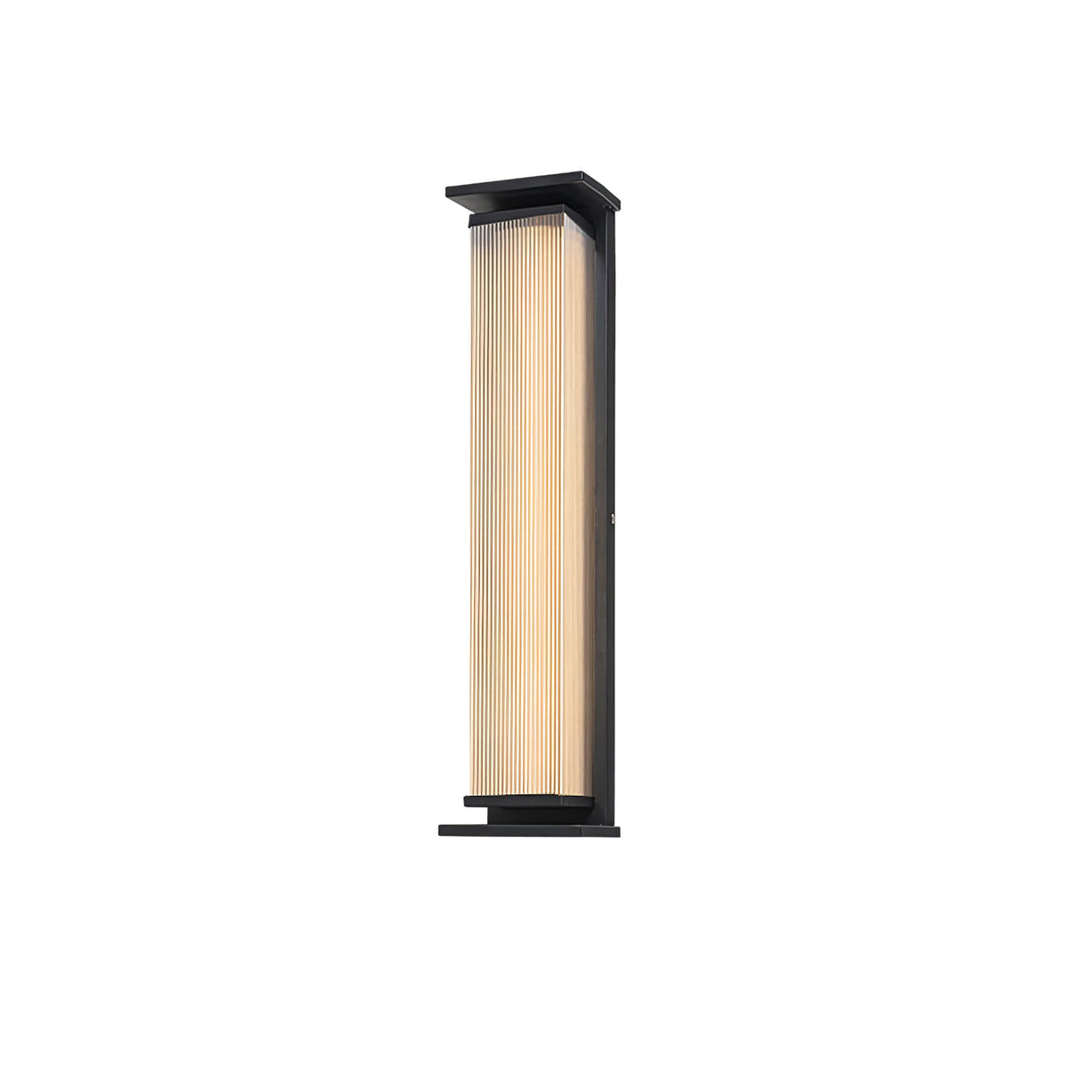A taller Clérachic wall light with a ribbed cream shade and a black frame, unlit on a plain white backdrop.