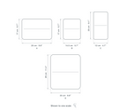 Technical dimension drawing of the Clérachic Black Ceiling Light for Living Room, Hand-Blown Glass, 25 cm in 4 sizes — A at 25 × 17 cm (9.8 × 6.7″), B at 14.5 × 17 cm (5.7 × 6.7″), C at 12 × 23 cm (4.7 × 9.1″), D at 25 × 29 cm (9.8 × 11.4″), drawn to one scale.